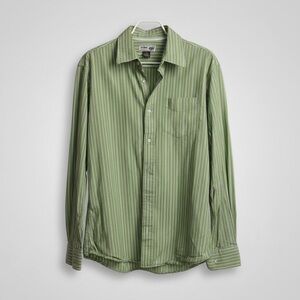Urban Pipeline UP Green Stripe Button Down Shirt Men’s M 100% Cotton